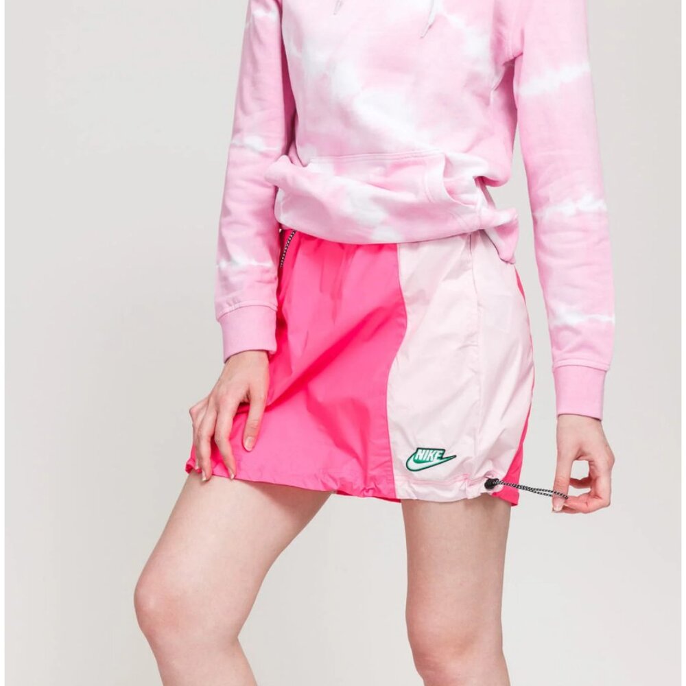 Nike Women's Two-Tone Pink NSW Icon Clash Drawstring Athletic Skirt Plus Size 2X